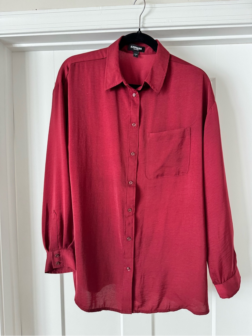 Express Women’s Button-Down Shirt - Deep Red